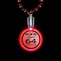 Flashing Illuminated Red Circle Charm w/ Mardi Gras Beads